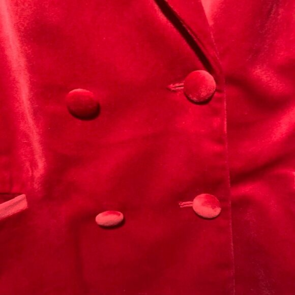 LC Holiday Party Red Velvet New Years Runway Inspired Blazer Jacket - Size XL - Picture 3 of 10